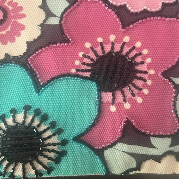 Vintage Isabella Fiore Floral Print Beaded Clutch. - Picture 4 of 14